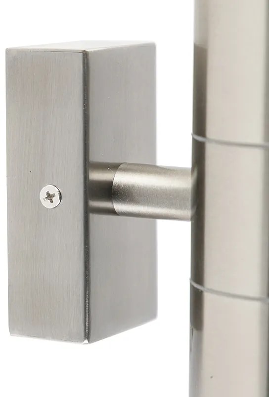 Candeeiro de parede exterior em aço 2 luzes IP44 - Duo Moderno