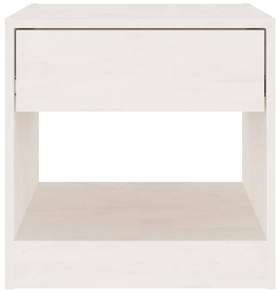Mesas de cabeceira 2 pcs 40x31x40 cm pinho maciço branco