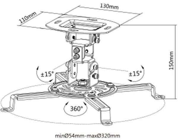 Suporte de teto para projetor CROMAD