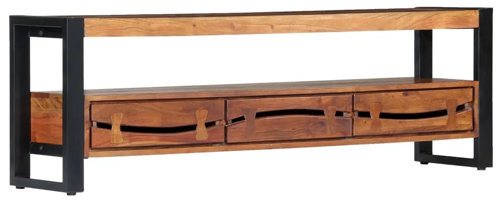 Móvel de TV 140x30x45 cm madeira de acácia maciça