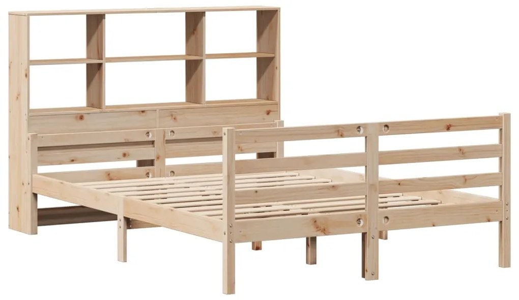 Cama com estante sem colchão 150x200 cm pinho maciço