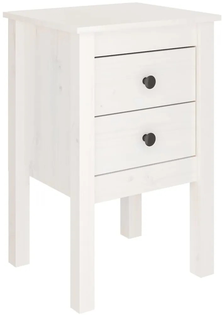 Mesas de cabeceira 2 pcs 40x35x61,5 cm pinho maciço branco