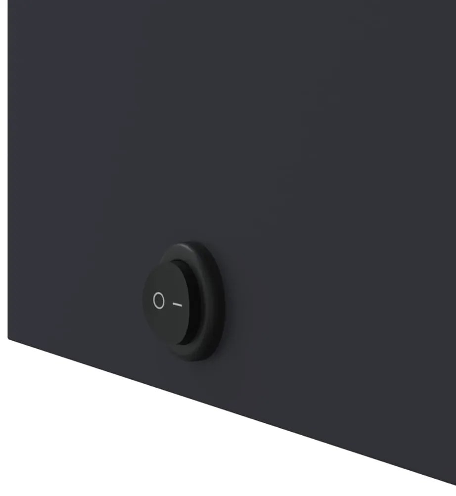 Armário espelhado casa de banho c/ LEDs 45x13x52 cm cinzento