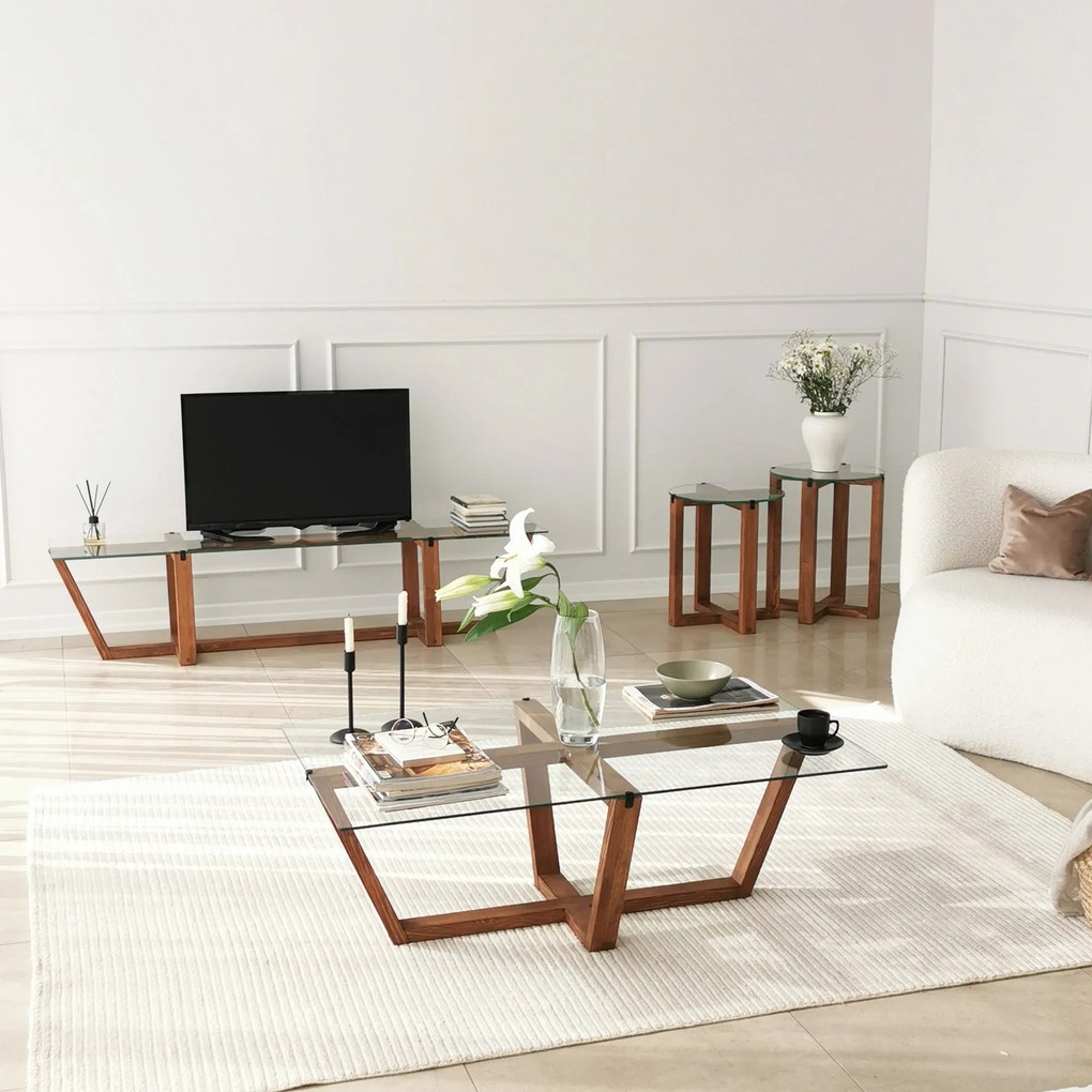 Mesa de Centro Amalfi – Nogueira – 105 x 35 x 65 cm