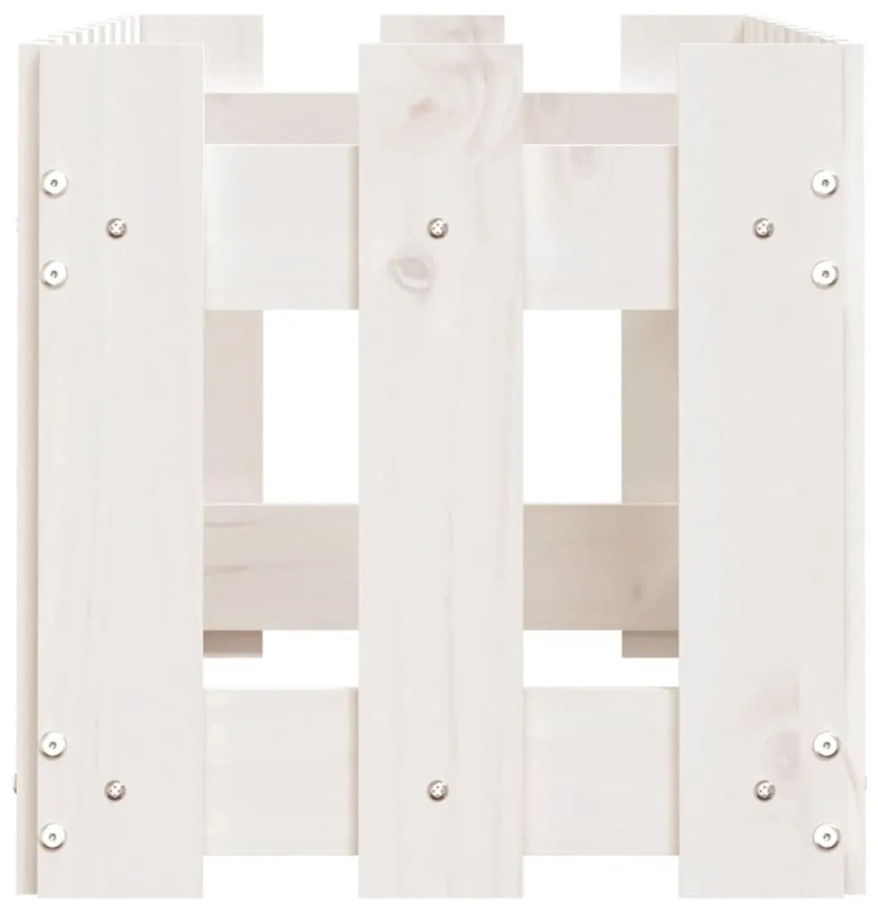 Canteiro elevado design cerca 100x30x30 cm pinho maciço branco