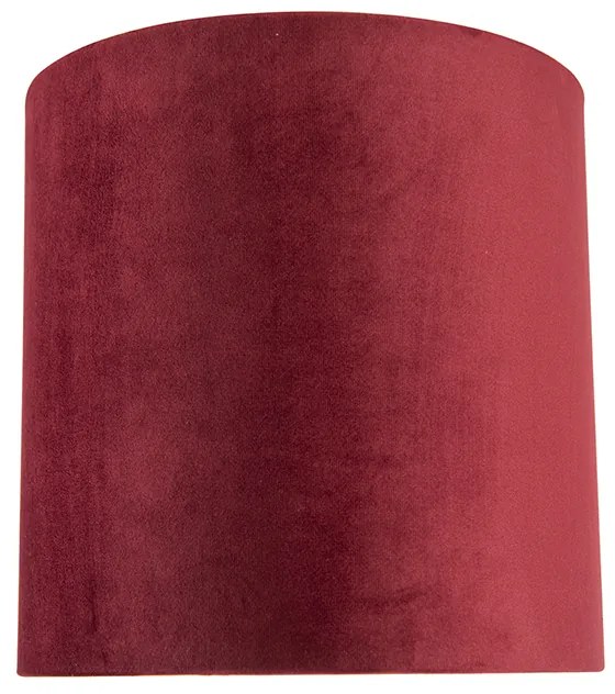 Abajur de veludo vermelho 25/25/25 com interior dourado
