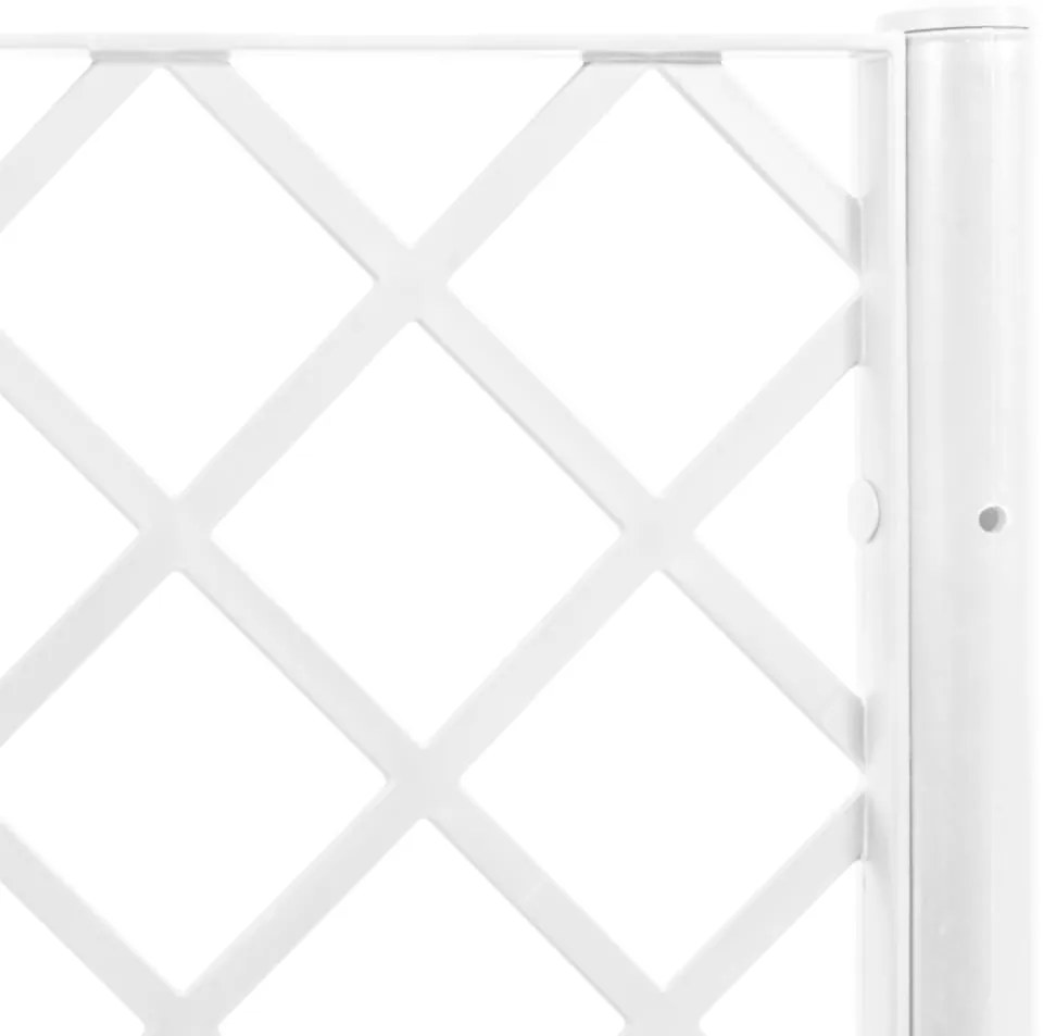 Vaso/floreira de jardim c/ treliça 120x40x142 cm PP branco