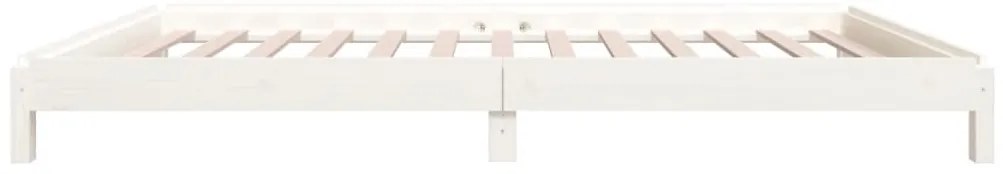 Cama empilhável 80x200 cm madeira de pinho maciça branco