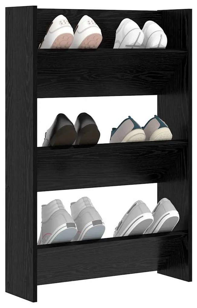 Armários para Sapatos de Parede Carvalho preto 60 x 18 x 60 cm