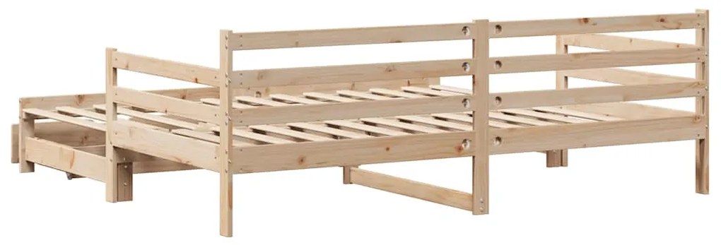 Sofá-cama com gavetão e gavetas sem colchão 80x200 cm