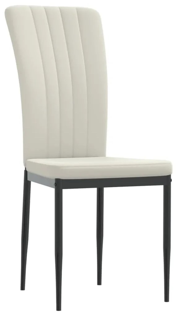 Cadeiras de jantar 2 pcs veludo cor creme