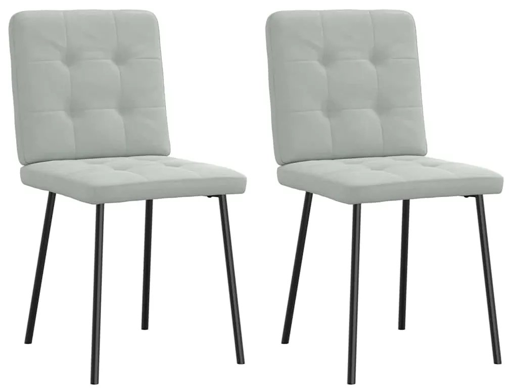 Cadeiras de jantar 2 pcs veludo cinzento-claro