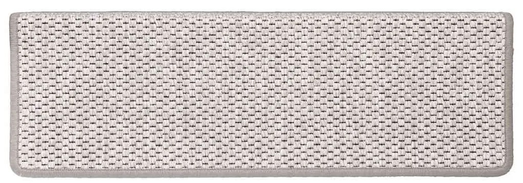 Tapetes escada adesivos aspeto sisal 15pcs 65x21x4 cm platinado