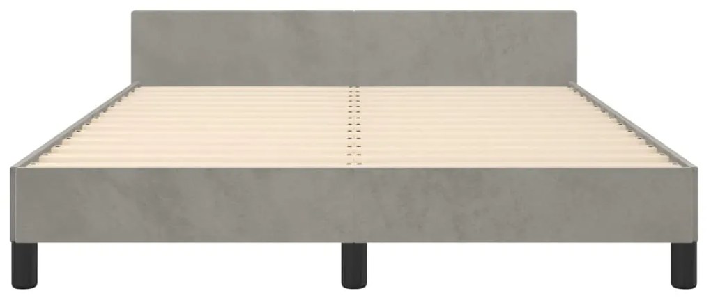 Estrutura de cama sem colchão 140x200 cm veludo cinzento-claro