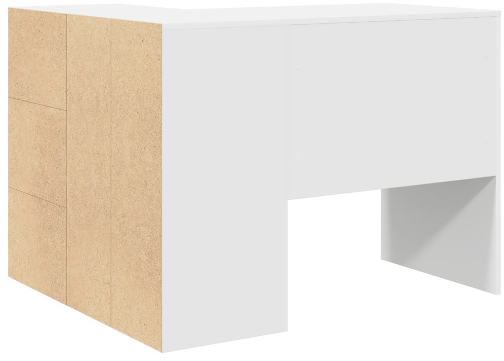 mesa de canto Branca 102x88x75 cm Madeira de Engenharia