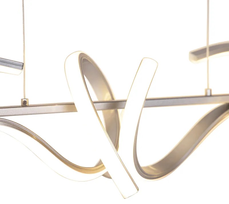 Candeeiro de suspensão design prateado regulável com LED - Krisscross Design