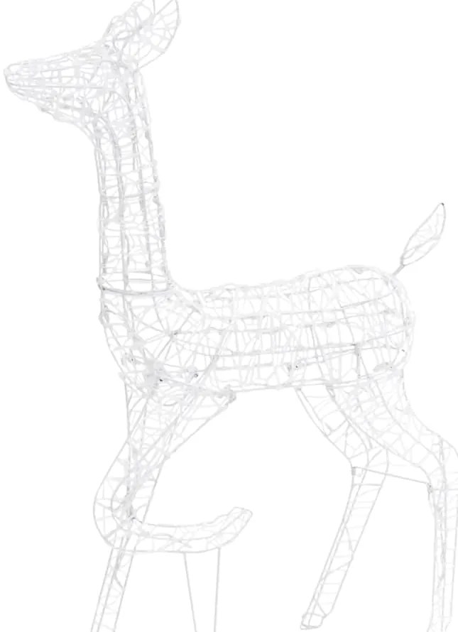 Família de renas decorativa 160 luzes LED azuis acrílico