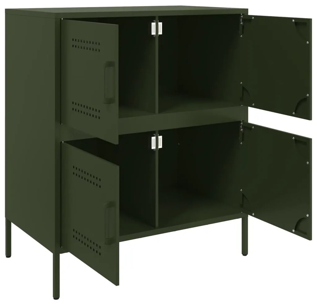 Aparador 68x39x79 cm aço verde azeitona