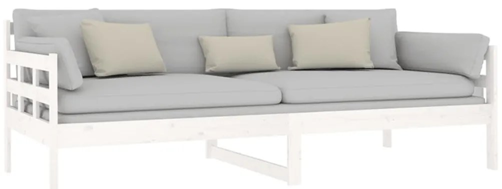 Sofá-cama 90x200 cm madeira de pinho maciça branco