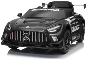 Carrinho de passeio licenciado Mercedes-AMG GT3 para crianças com controle remoto 3 velocidades branco