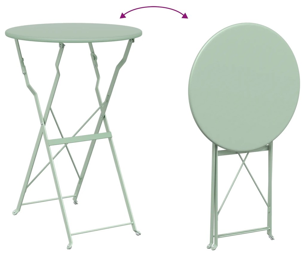 Mesa de Jardim Dobrável Light Mint Ø50x71 cm Aço