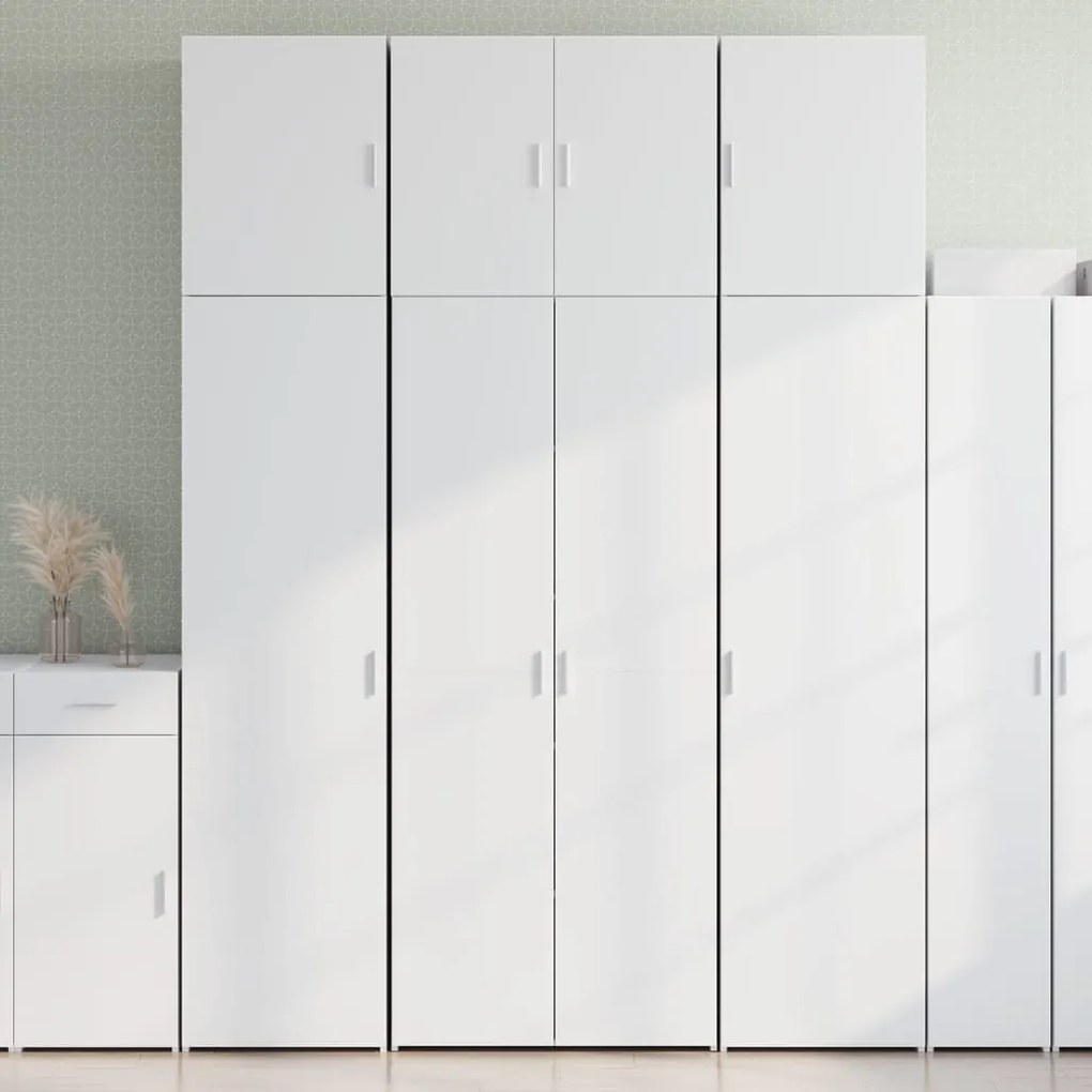 vidaXL Armário alto 80x42,5x249 cm derivados de madeira branco