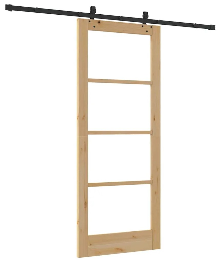 Conjunto de Porta Deslizante vidaXL com Conjunto de Hardware 83x202 cm
