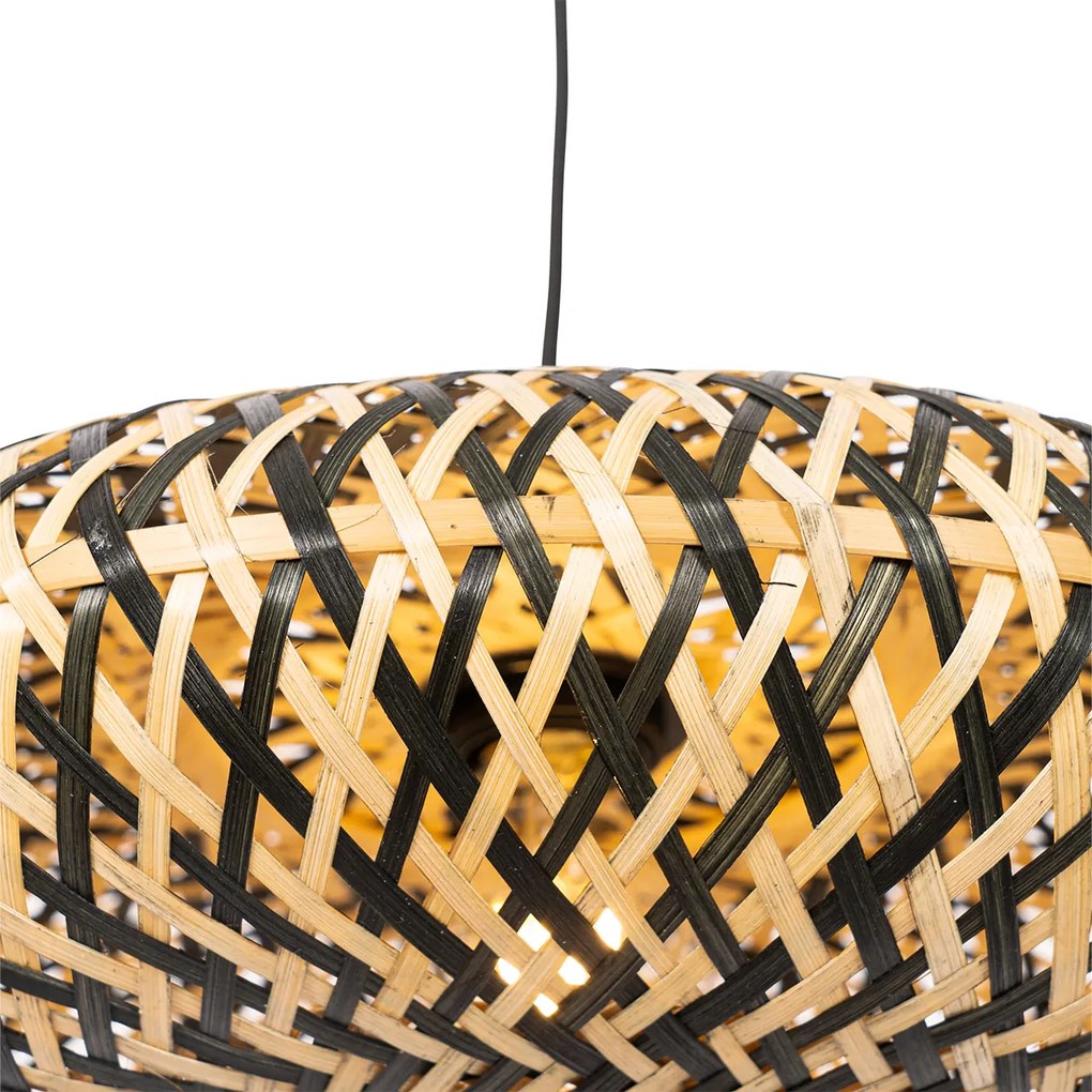 Candeeiro de suspensão oriental bambu preto 40 cm - Ostrava Oriental