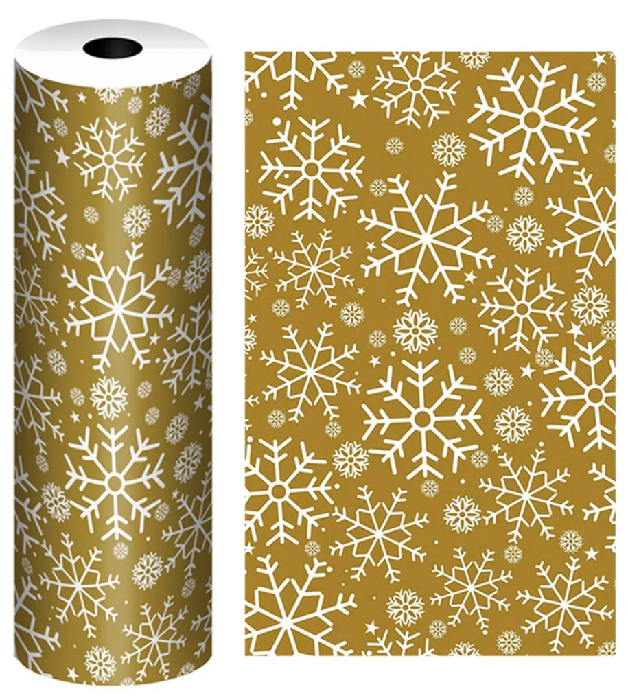 Bobine Papel Embrulho Natal Dourado 62cmX4kg
