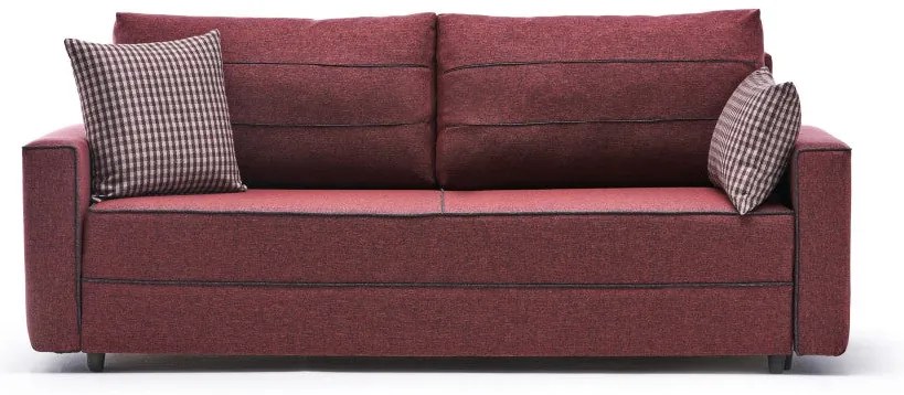 Sofá-Cama de 3 Lugares Ece – Vermelho Claret – 215 x 88 x 90 cm