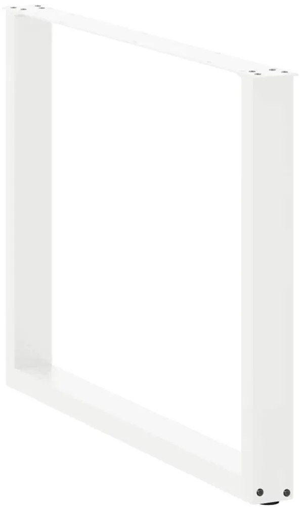 Pés de mesa de jantar em forma de U, 2 peças, branco, 100x (72-73) cm,