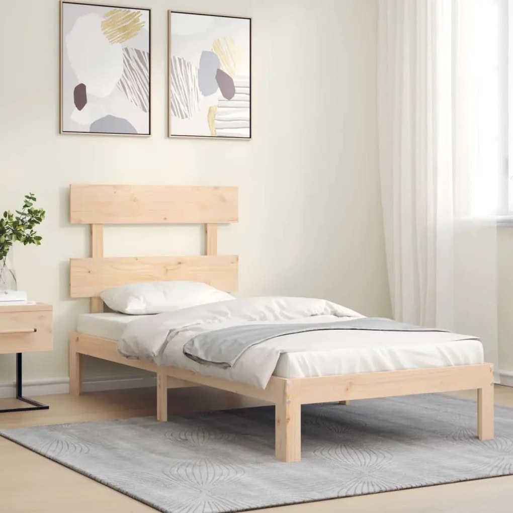 Cama sem colchão 90x200 cm madeira de pinho maciça