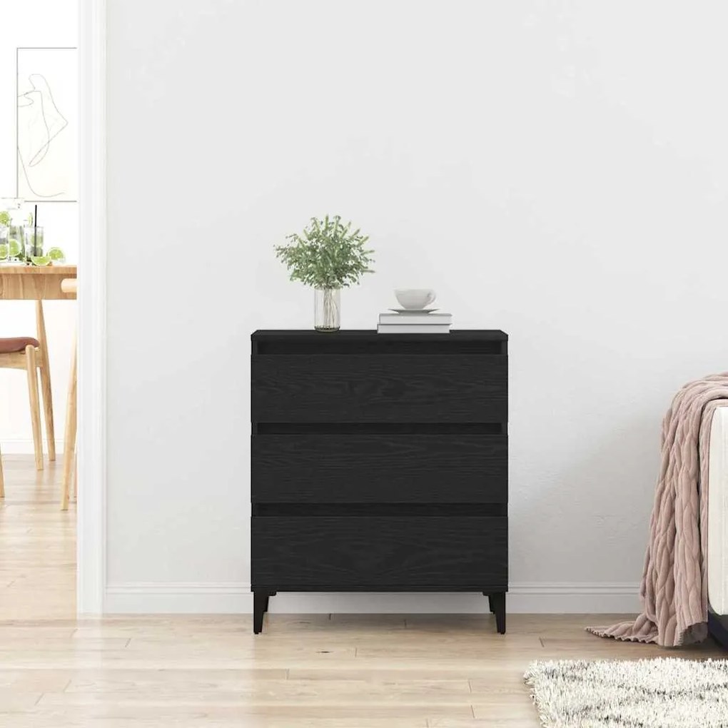 Sideboard vidaXL Preto Carvalho 60x35x70 cm Madeira engenheirada
