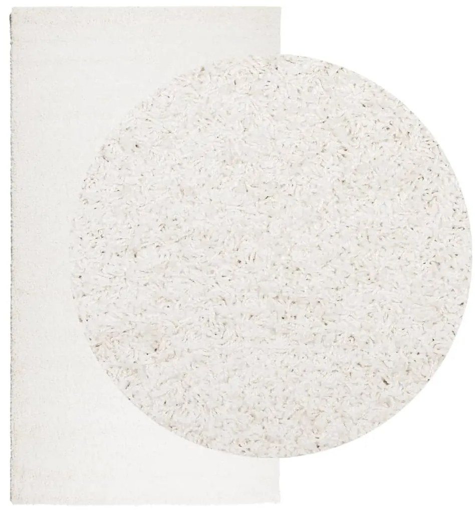 Tapete shaggy de pelo alto PAMPLONA 60x110 cm creme