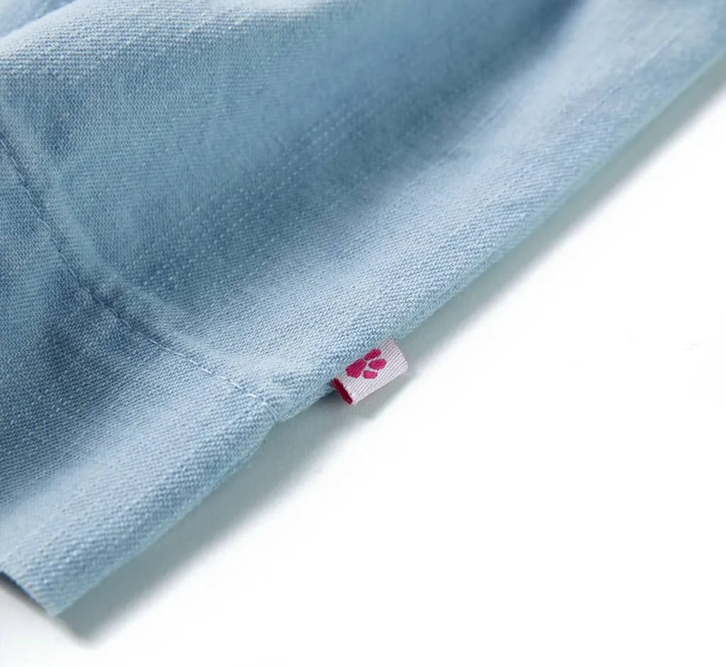 Vestido de criança com folhos azul-suave 140