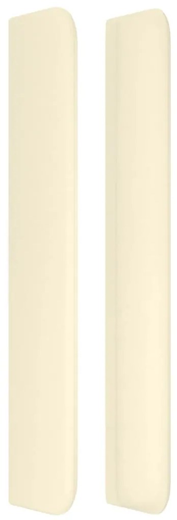 Cabeceira cama c/ abas couro artif. 183x16x118/128 cm creme
