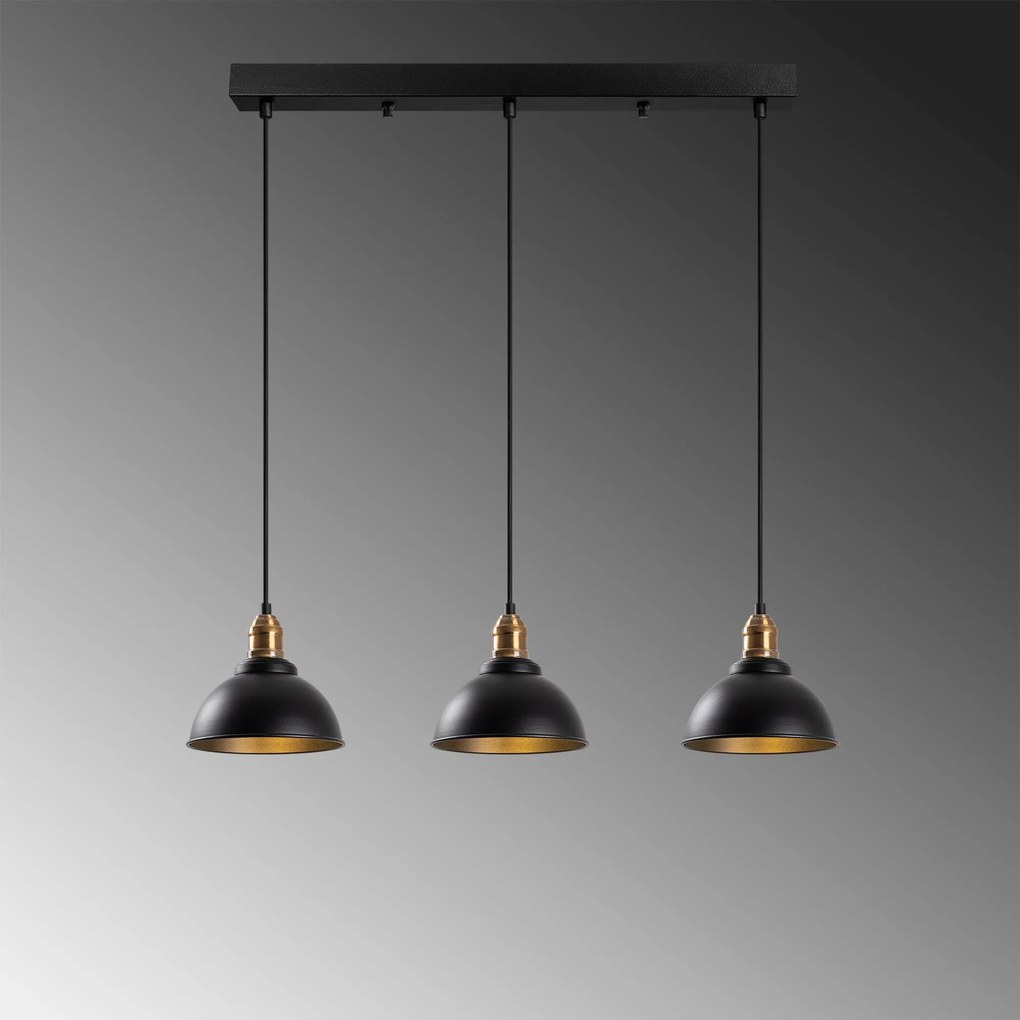 Candeeiro de Teto Varzan – Preto Antigo – 70 x 21 x 117 cm