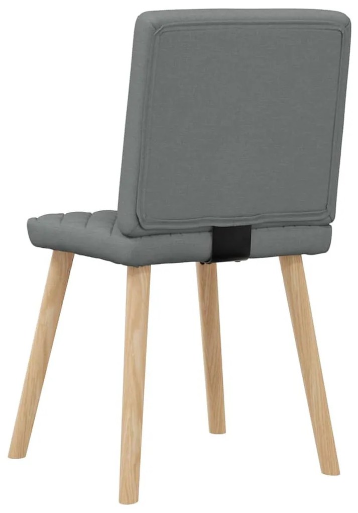 Cadeiras de jantar 4 pcs tecido cinzento-escuro