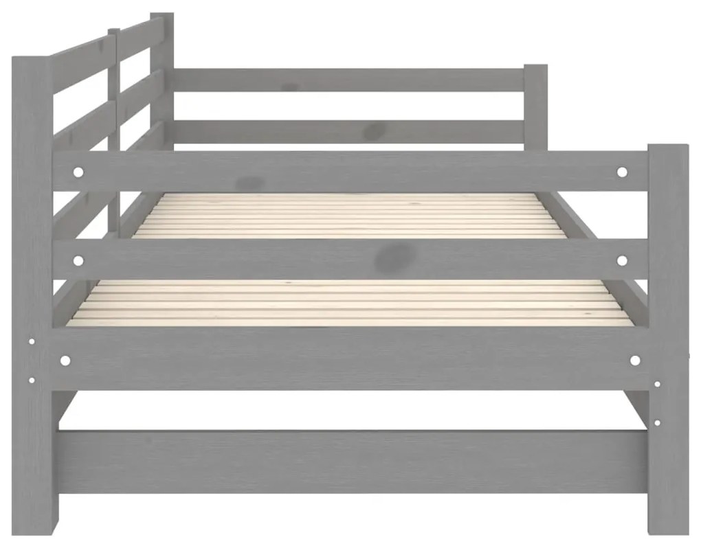 Estrutura sofá-cama de puxar 2x(90x200)cm pinho maciço cinzento