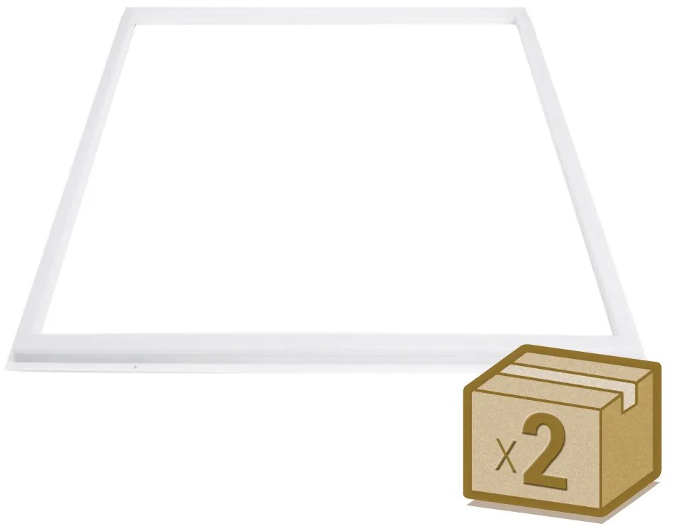 Pack 2 Painéis Led FRAMELUX 42W, driver LIFUD, 60x60 cm branco quente
