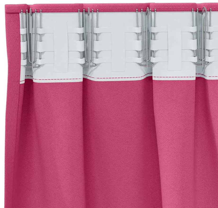 Cortinas 2 pcs Rosa Brilhante 245 x 140 cm Poliéster