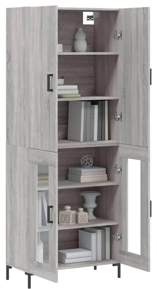 Armário alto 69,5x34x180 cm derivados de madeira sonoma cinza