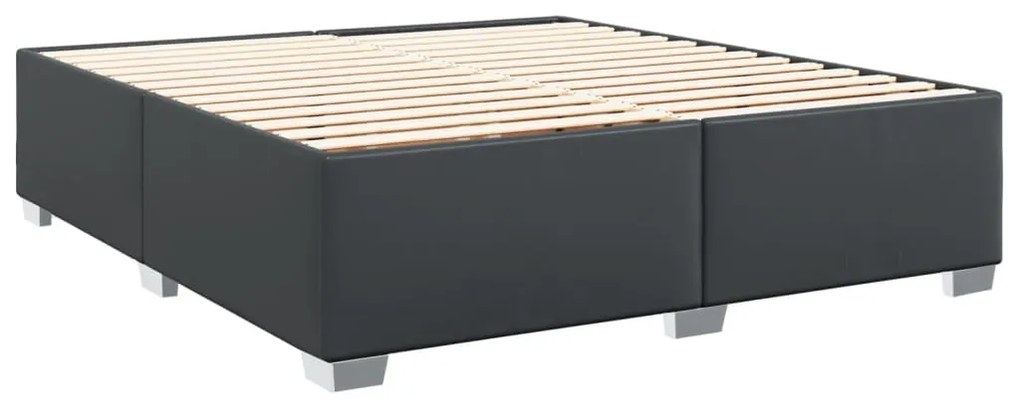 Estrutura de cama 180x200 cm couro artificial preto