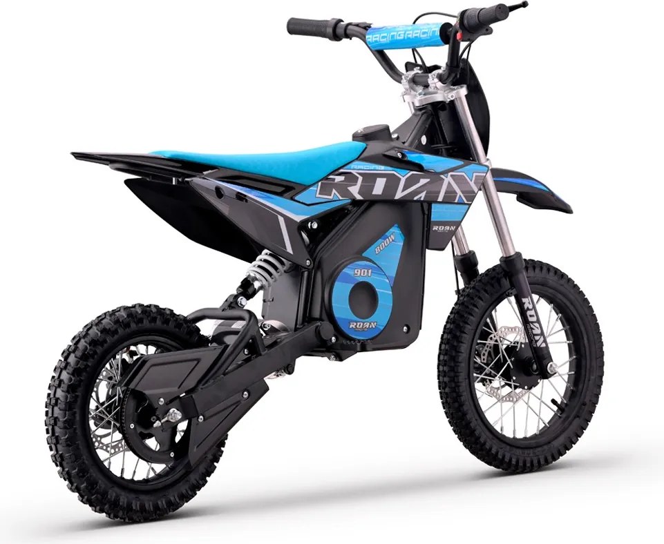 Mini moto elétrica para crianças 800W ROAN 901 36V 12/10" velocidade máxima de até 25 km/h Com Limitador Azul