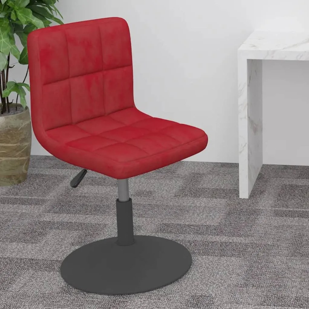 vidaXL Banco de bar giratório veludo vermelho tinto