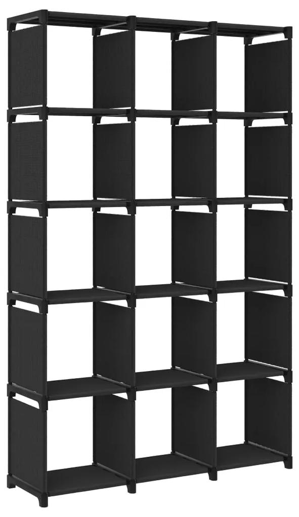 322618 vidaXL Unidade de prateleiras 15 cubos 103x30x175,5 cm tecido preto