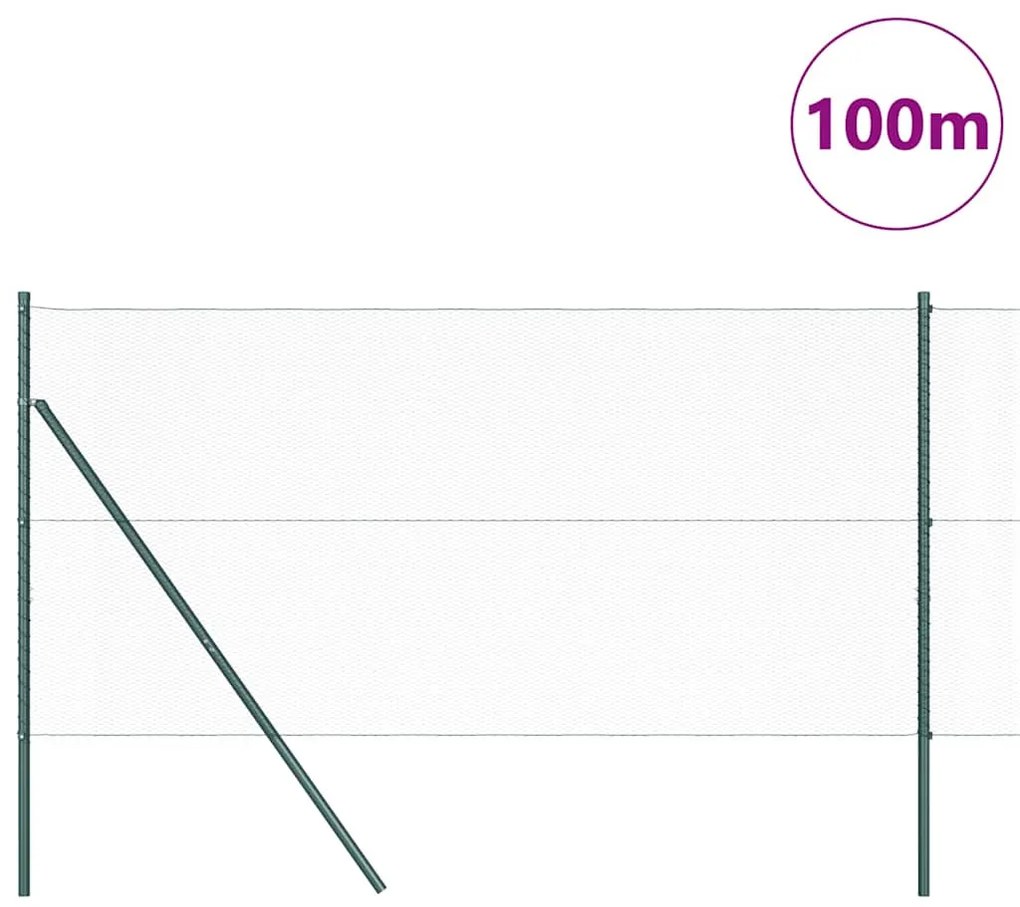 Cerca Hexagonal vidaXL Verde 1,2x100 m Aço
