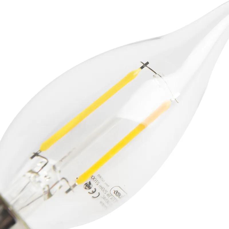 Conjunto de 5 lâmpadas tipo vela com ponta de filamento LED reguláveis E14 250lm 2700K