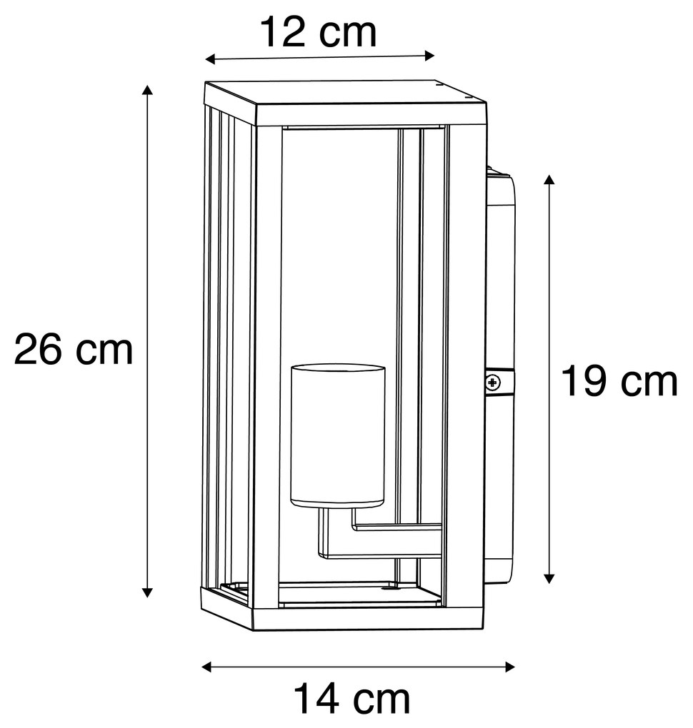 Aplique industrial preto 26cm IP44 - CHARLOIS Industrial