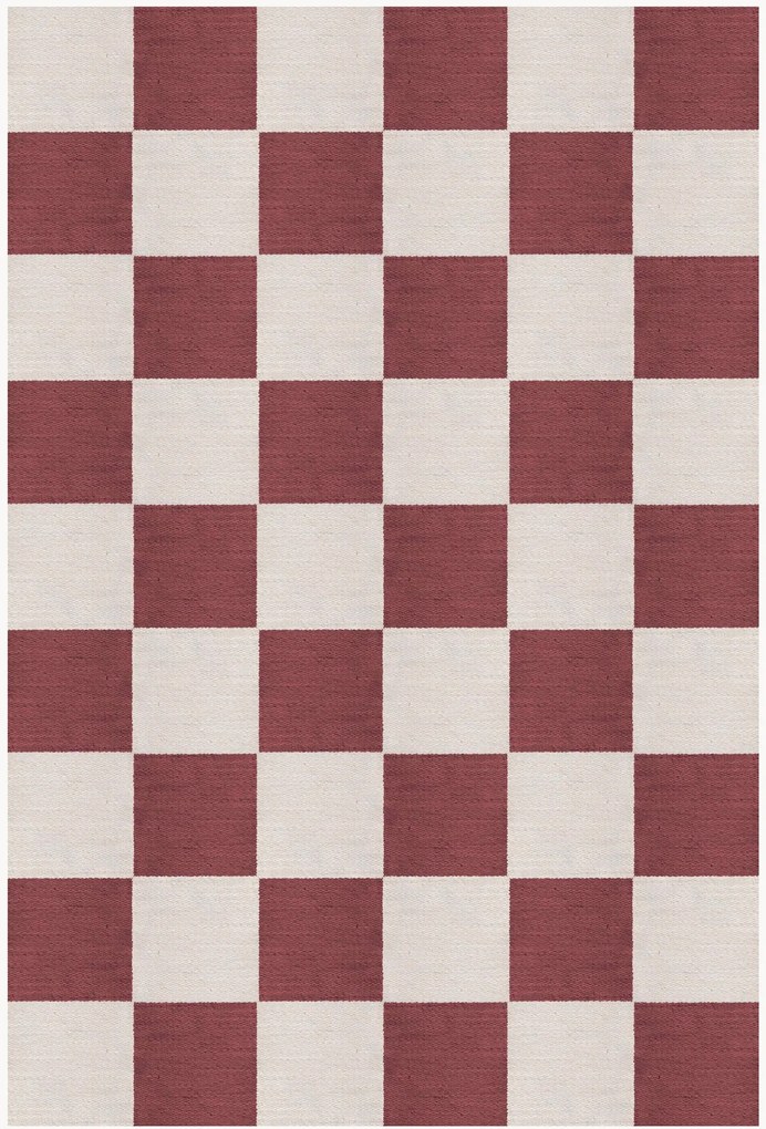 Tapete em juta artesanal de pelo curto Chess Flatweave